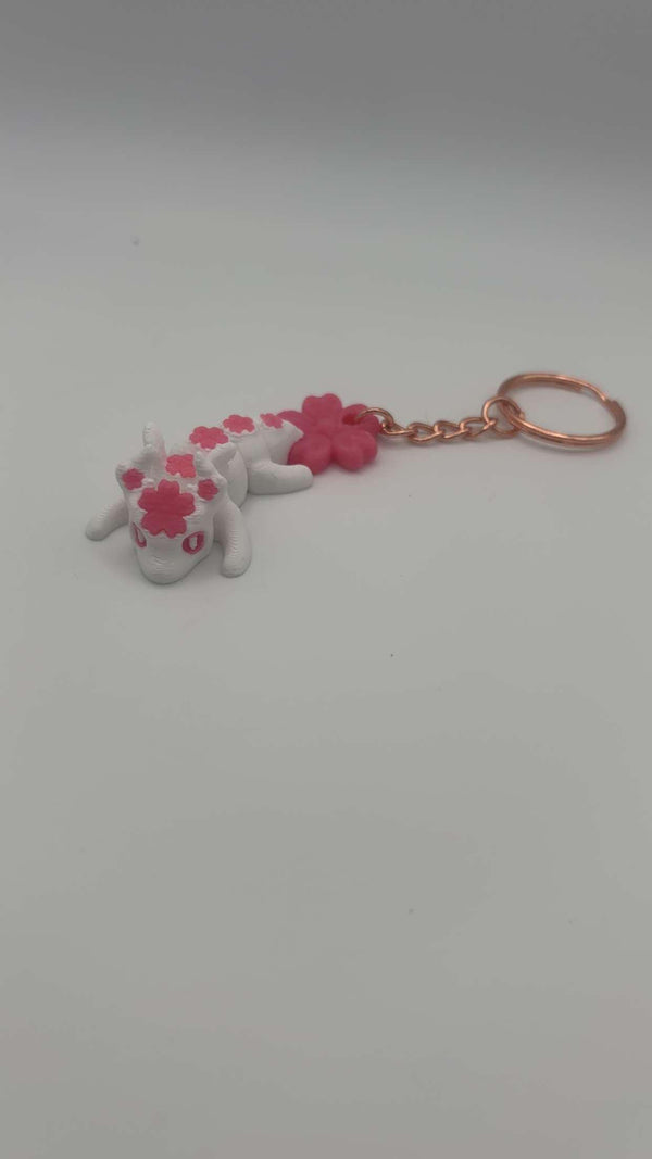 Floral Dragon Keychain